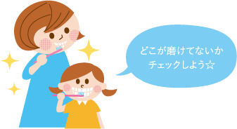 どこが磨けてないかチェックしよう☆
